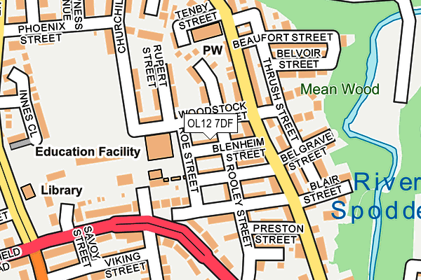 OL12 7DF map - OS OpenMap – Local (Ordnance Survey)