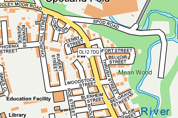 OL12 7DQ map - OS OpenMap – Local (Ordnance Survey)