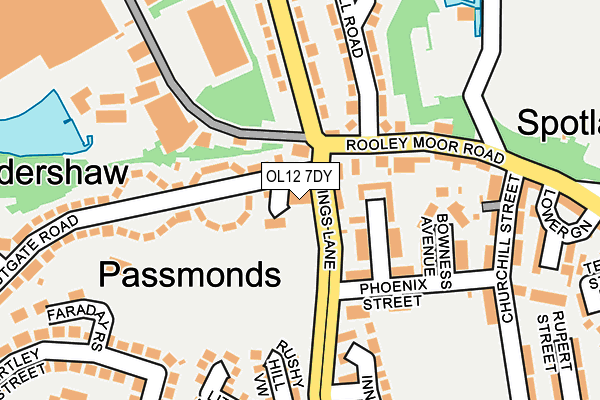 OL12 7DY map - OS OpenMap – Local (Ordnance Survey)