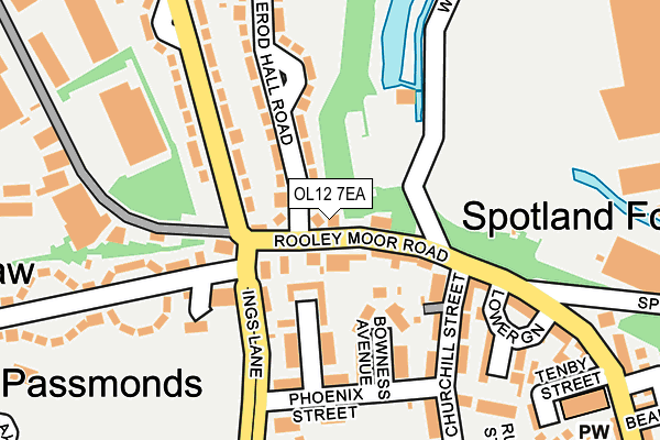 OL12 7EA map - OS OpenMap – Local (Ordnance Survey)
