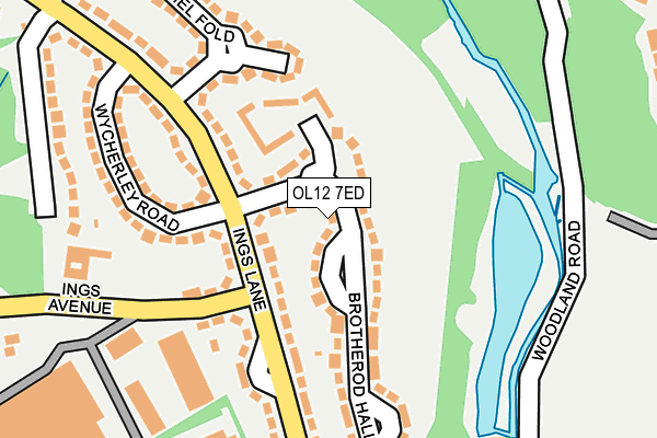 OL12 7ED map - OS OpenMap – Local (Ordnance Survey)