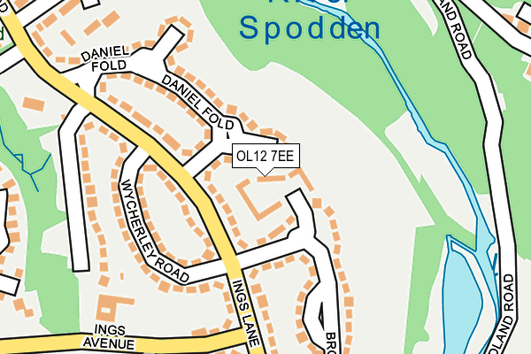 OL12 7EE map - OS OpenMap – Local (Ordnance Survey)