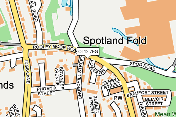 OL12 7EG map - OS OpenMap – Local (Ordnance Survey)