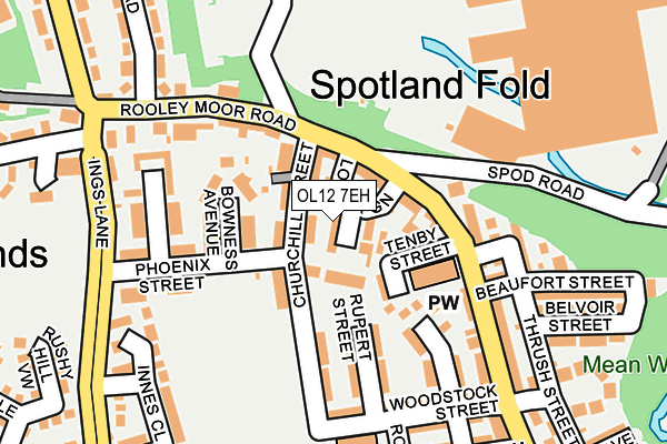 OL12 7EH map - OS OpenMap – Local (Ordnance Survey)