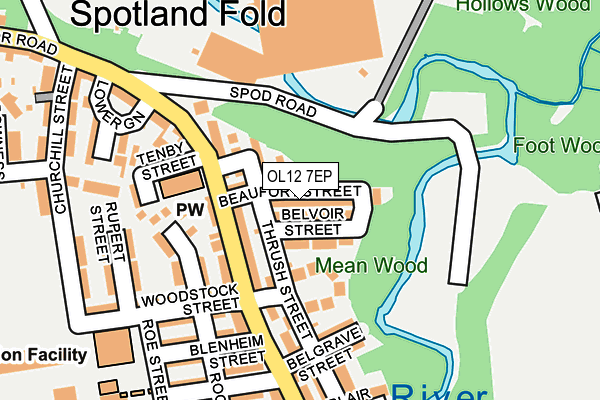 OL12 7EP map - OS OpenMap – Local (Ordnance Survey)