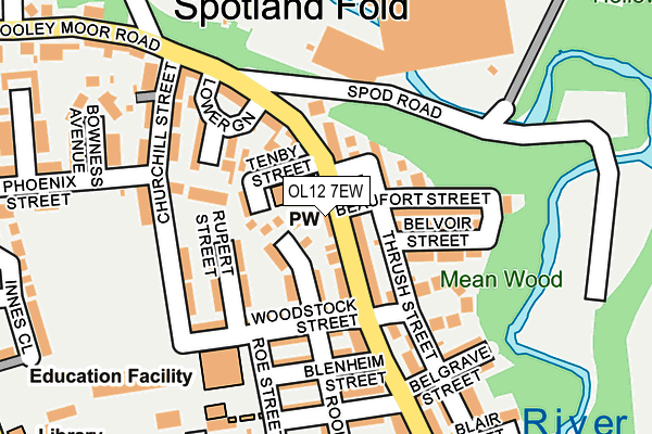 OL12 7EW map - OS OpenMap – Local (Ordnance Survey)