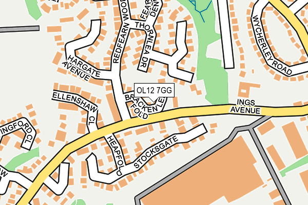 OL12 7GG map - OS OpenMap – Local (Ordnance Survey)