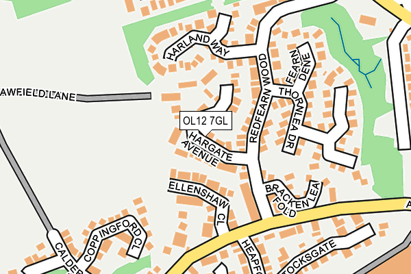 OL12 7GL map - OS OpenMap – Local (Ordnance Survey)