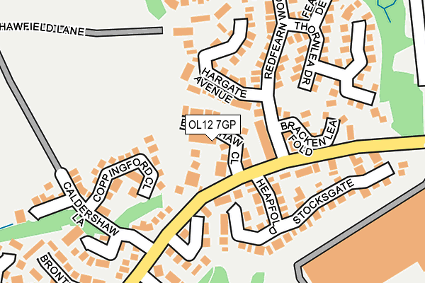 OL12 7GP map - OS OpenMap – Local (Ordnance Survey)