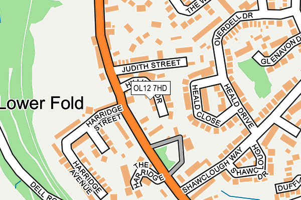 OL12 7HD map - OS OpenMap – Local (Ordnance Survey)