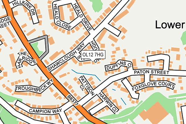 OL12 7HG map - OS OpenMap – Local (Ordnance Survey)