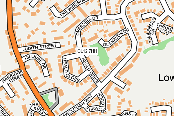 OL12 7HH map - OS OpenMap – Local (Ordnance Survey)