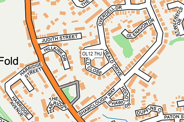 OL12 7HJ map - OS OpenMap – Local (Ordnance Survey)