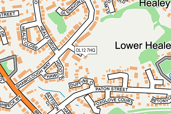 OL12 7HQ map - OS OpenMap – Local (Ordnance Survey)