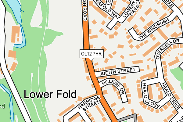 OL12 7HR map - OS OpenMap – Local (Ordnance Survey)