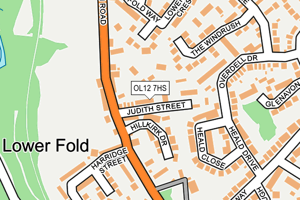 OL12 7HS map - OS OpenMap – Local (Ordnance Survey)