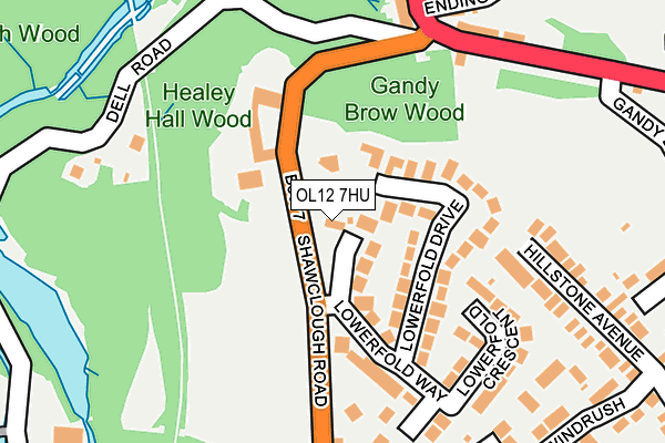 OL12 7HU map - OS OpenMap – Local (Ordnance Survey)