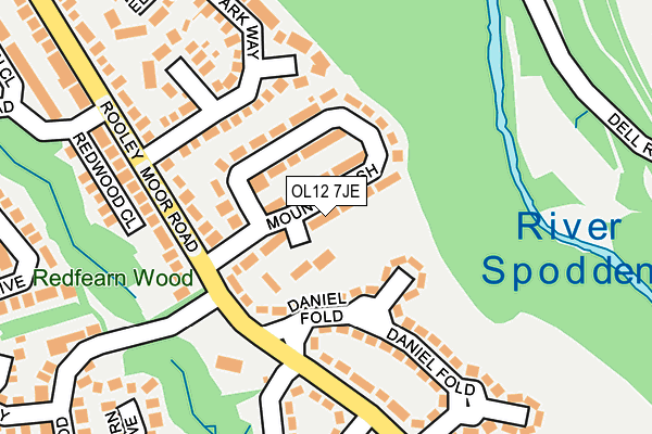 OL12 7JE map - OS OpenMap – Local (Ordnance Survey)