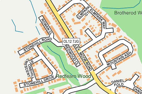 OL12 7JG map - OS OpenMap – Local (Ordnance Survey)