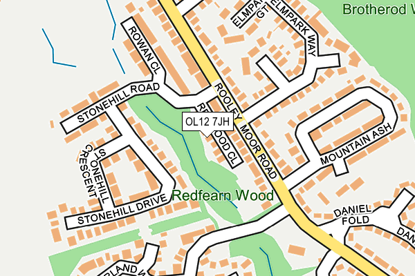 OL12 7JH map - OS OpenMap – Local (Ordnance Survey)