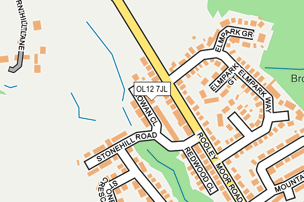 OL12 7JL map - OS OpenMap – Local (Ordnance Survey)