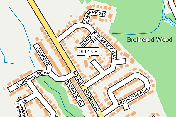 OL12 7JP map - OS OpenMap – Local (Ordnance Survey)