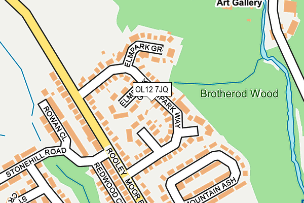 OL12 7JQ map - OS OpenMap – Local (Ordnance Survey)
