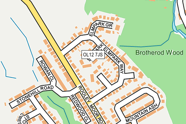 OL12 7JS map - OS OpenMap – Local (Ordnance Survey)