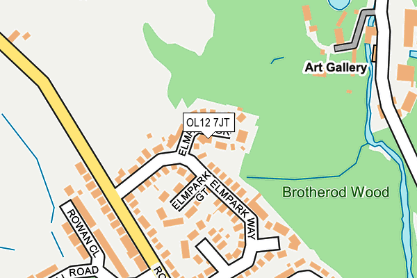 OL12 7JT map - OS OpenMap – Local (Ordnance Survey)