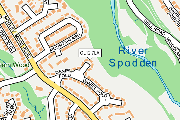 OL12 7LA map - OS OpenMap – Local (Ordnance Survey)