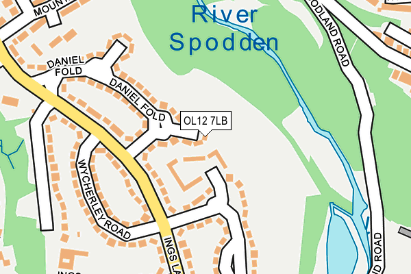 OL12 7LB map - OS OpenMap – Local (Ordnance Survey)