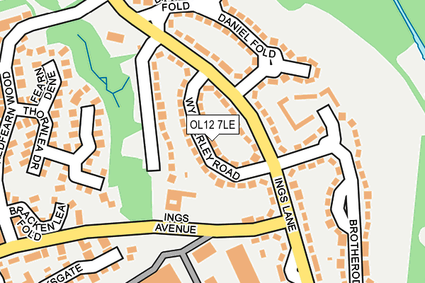 OL12 7LE map - OS OpenMap – Local (Ordnance Survey)