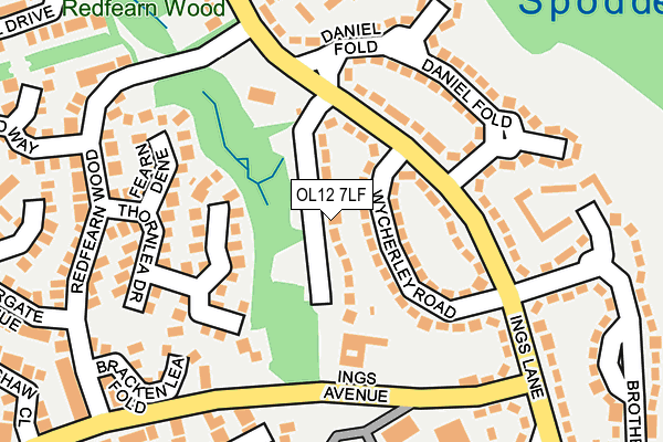 OL12 7LF map - OS OpenMap – Local (Ordnance Survey)