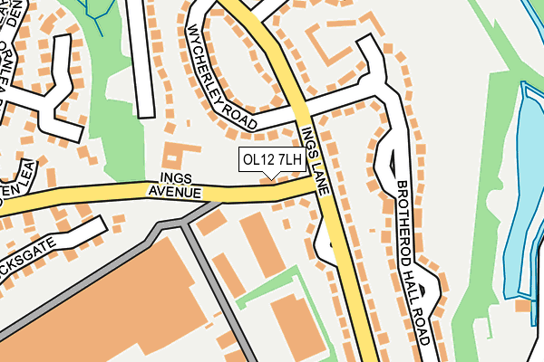 OL12 7LH map - OS OpenMap – Local (Ordnance Survey)