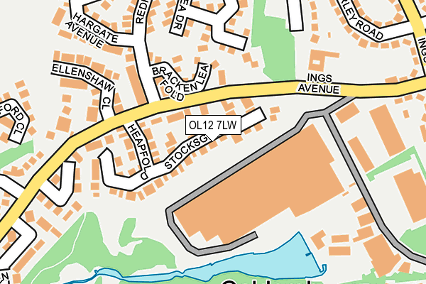 OL12 7LW map - OS OpenMap – Local (Ordnance Survey)