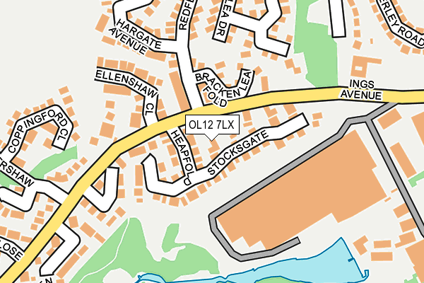 OL12 7LX map - OS OpenMap – Local (Ordnance Survey)
