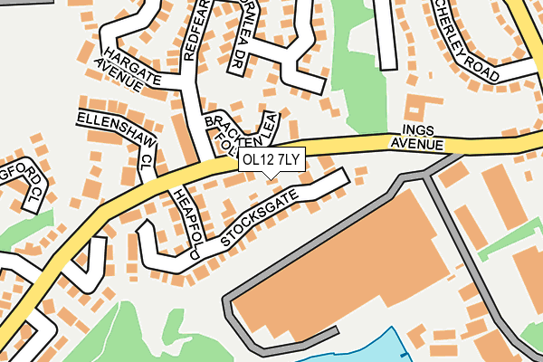 OL12 7LY map - OS OpenMap – Local (Ordnance Survey)