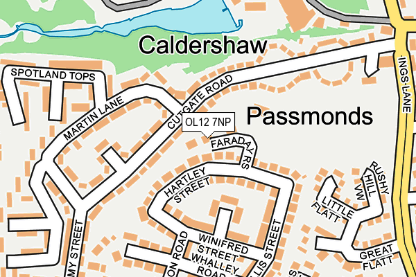 OL12 7NP map - OS OpenMap – Local (Ordnance Survey)