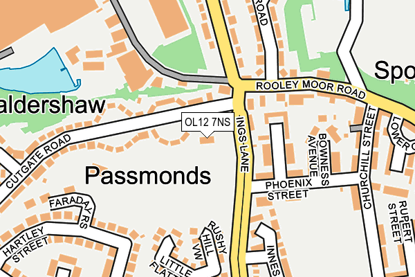 OL12 7NS map - OS OpenMap – Local (Ordnance Survey)