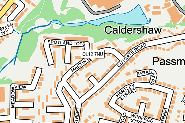 OL12 7NU map - OS OpenMap – Local (Ordnance Survey)