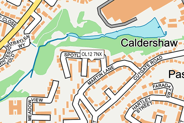 OL12 7NX map - OS OpenMap – Local (Ordnance Survey)