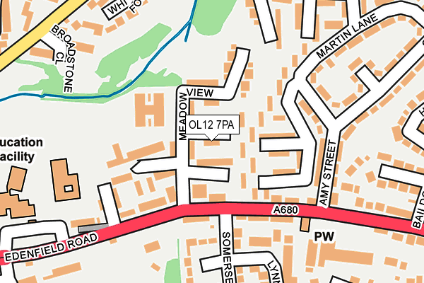 OL12 7PA map - OS OpenMap – Local (Ordnance Survey)