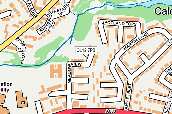 OL12 7PB map - OS OpenMap – Local (Ordnance Survey)