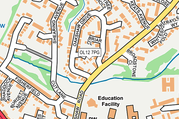 OL12 7PG map - OS OpenMap – Local (Ordnance Survey)