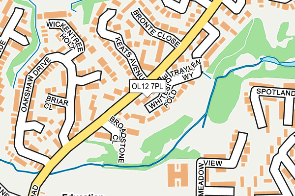 OL12 7PL map - OS OpenMap – Local (Ordnance Survey)