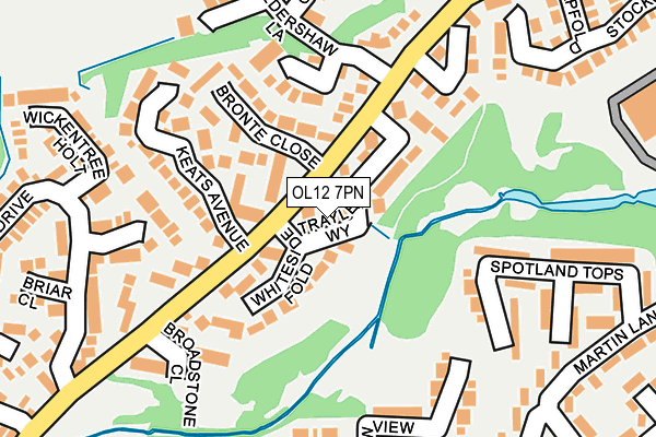 OL12 7PN map - OS OpenMap – Local (Ordnance Survey)