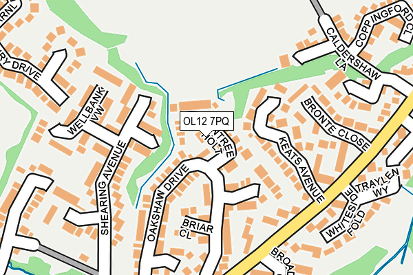 OL12 7PQ map - OS OpenMap – Local (Ordnance Survey)
