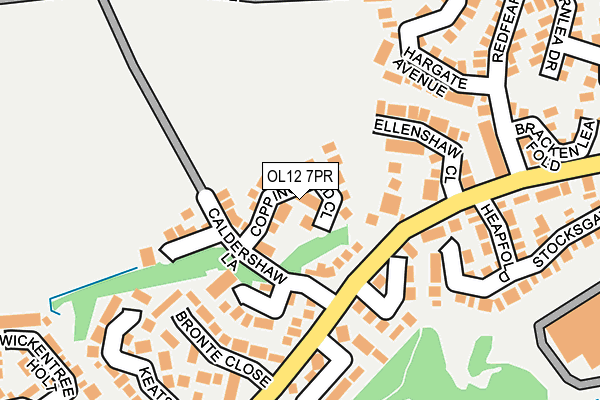 OL12 7PR map - OS OpenMap – Local (Ordnance Survey)