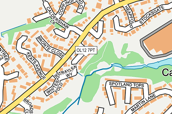 OL12 7PT map - OS OpenMap – Local (Ordnance Survey)