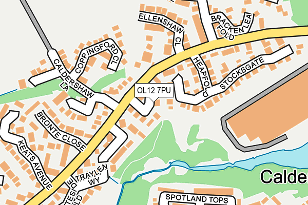 OL12 7PU map - OS OpenMap – Local (Ordnance Survey)